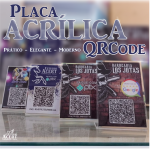 Placa QRCode Acrílico 2,5mm 10x15cm 4x0   